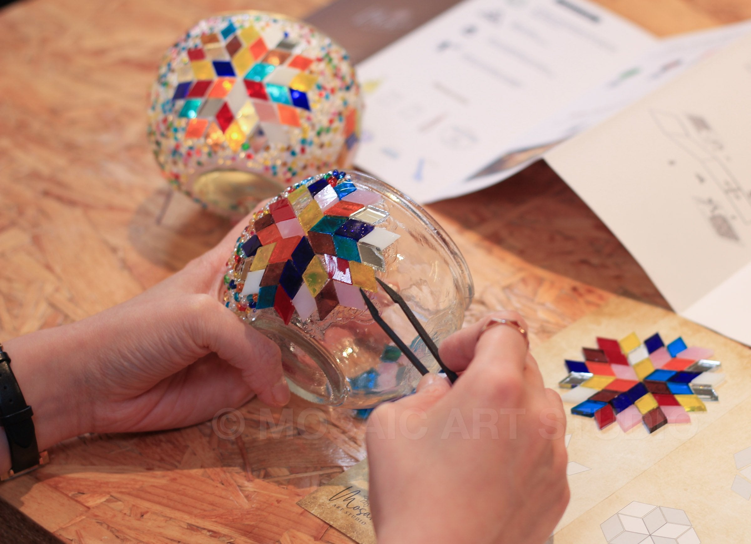 Mosaic Candle Holder DIY Home Kit "CAPPADOCIA" - Mosaic Art Studio Vancouver