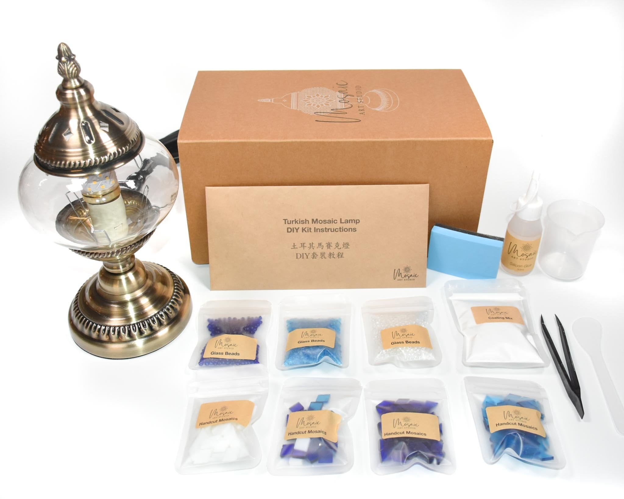 ”AEGEAN“ Turkish Mosaic Lamp DIY Home Kit - Mosaic Art Studio Vancouver