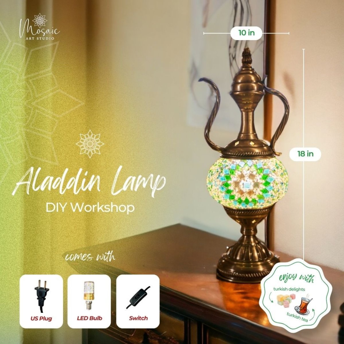 DIY Turkish Mosaic Lamp Workshop – Victoria, BC