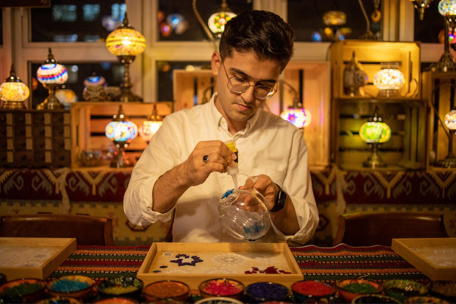 Turkish Mosaic Lamp DIY Workshop - London - Mosaic Art Studio Vancouver