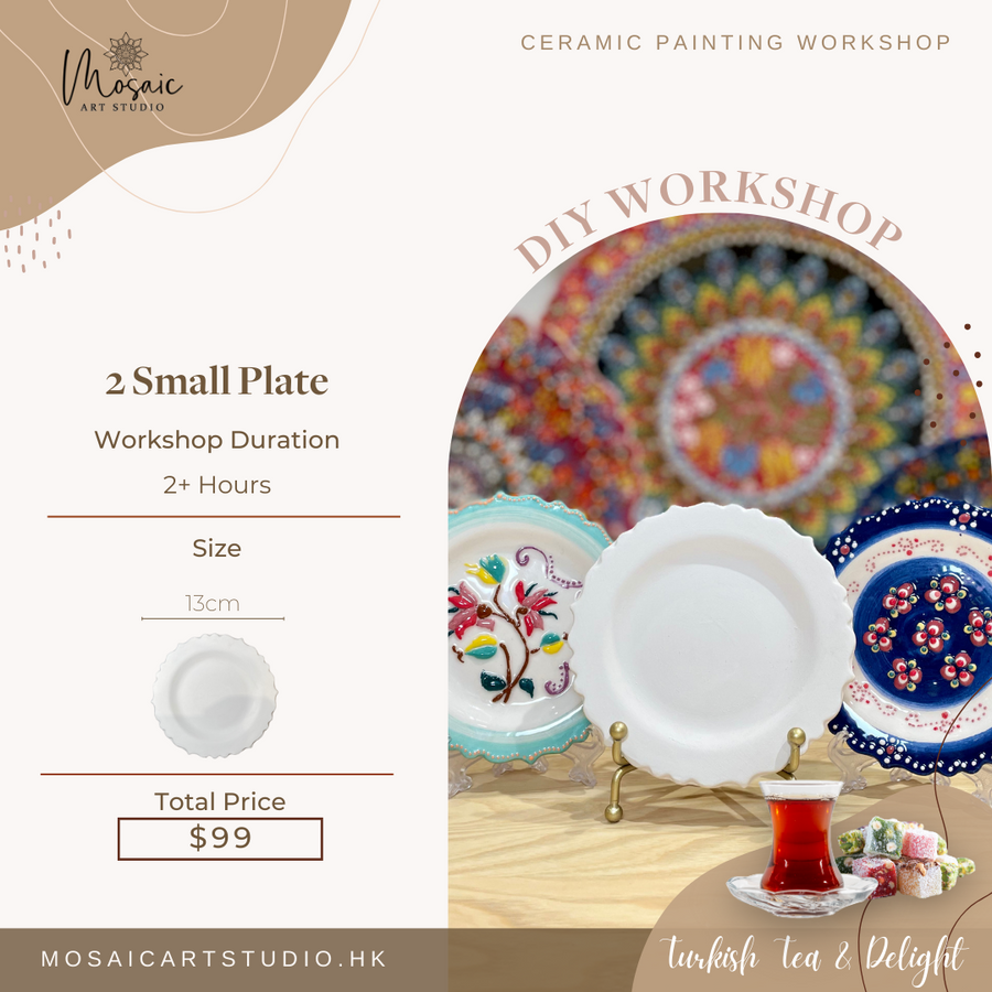 turkish ceramic painting class small plate