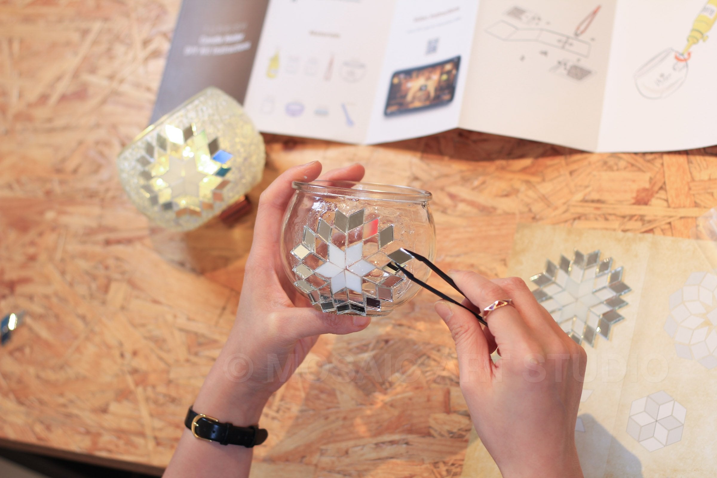 Mosaic Candle Holder DIY Home Kit "COTTON CASTLE" - Mosaic Art Studio Vancouver