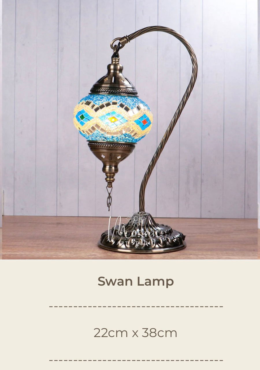 Calgary Turkish Mosaic Lamp DIY Workshop - Mosaic Art Studio Vancouver Swan Lamp