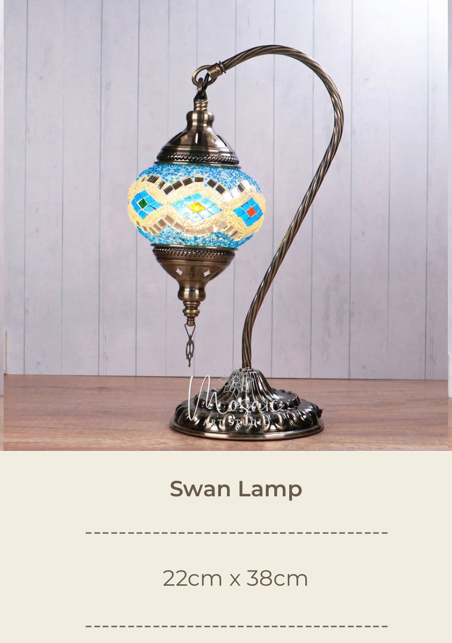 Turkish Mosaic Lamp DIY Workshop Victoria - Mosaic Art Studio Vancouver Swan Lamp